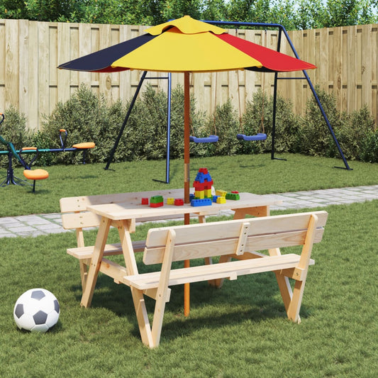 vidaXL Garden Umbrella for Kids with Wooden Pole Ø120x140 cm