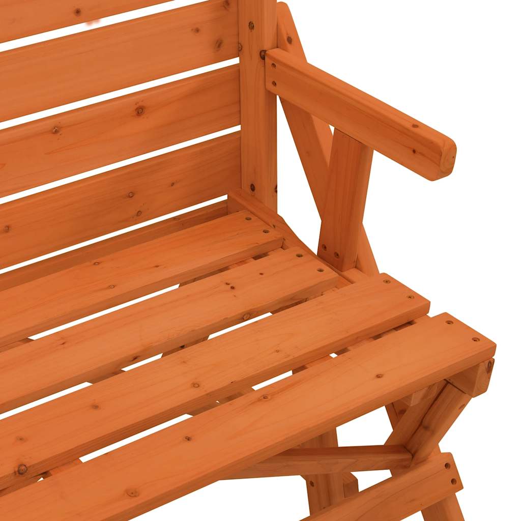 vidaXL Picnic Table with Benches Solid Wood Fir 2-in-1 Convertible