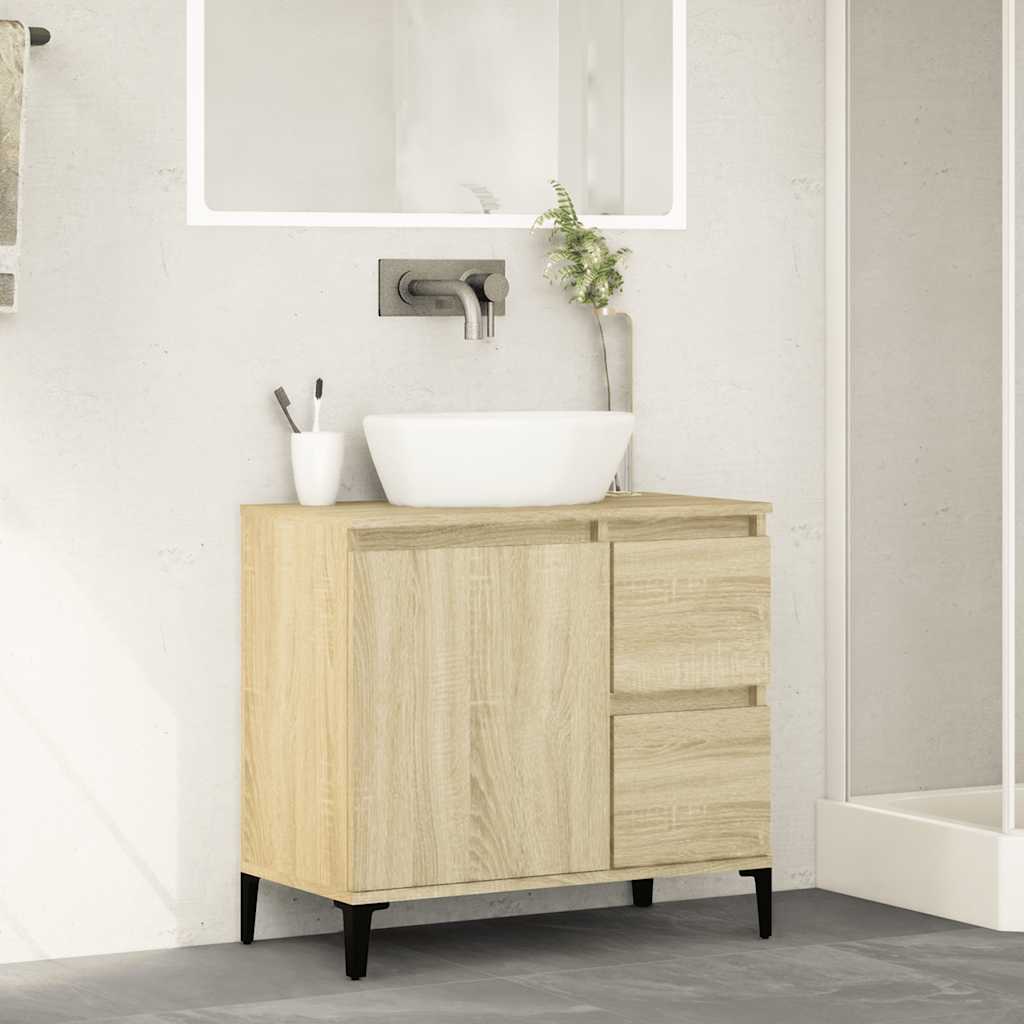 vidaXL Bathroom Cabinet Sonoma Oak 65x33x60 cm Engineered Wood