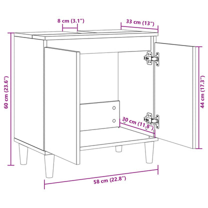 vidaXL Sink Cabinet Sonoma Oak 58x33x60 cm Engineered Wood