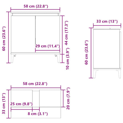 vidaXL Sink Cabinet Sonoma Oak 58x33x60 cm Engineered Wood