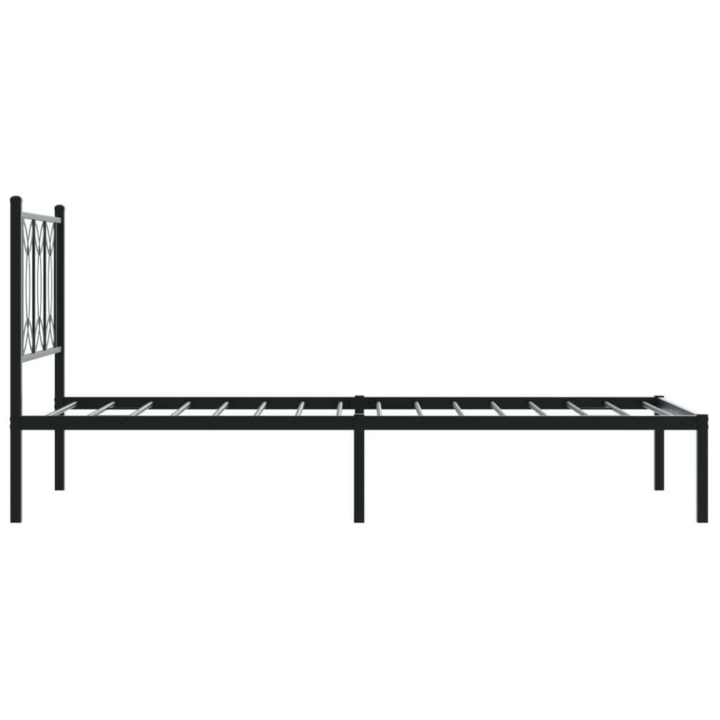 vidaXL Bed Frame | Black | Steel | Single | Bed Frame | Rectangular | Modern
