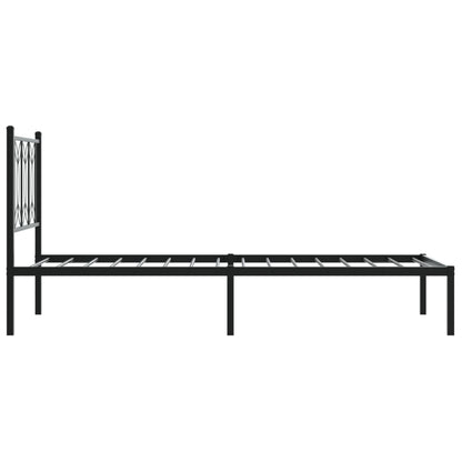 vidaXL Bed Frame | Black | Steel | Single | Bed Frame | Rectangular | Modern