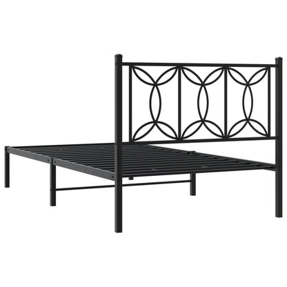 vidaXL Bed Frame | Black | Steel | Single | Rectangular | Modern | Durable