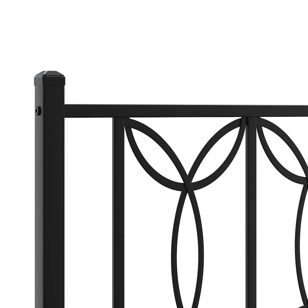 vidaXL Bed Frame | Black | Steel | Single | Rectangular | Modern | Durable