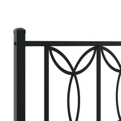 vidaXL Metal Bed Frame without Mattress with Headboard Black 120x190cm