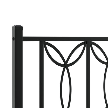 vidaXL Metal Bed Frame without Mattress with Headboard Black 135x190cm