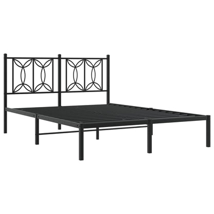 vidaXL Bed Frame | Black | Steel | Double | Bed Frame | Rectangular | Modern