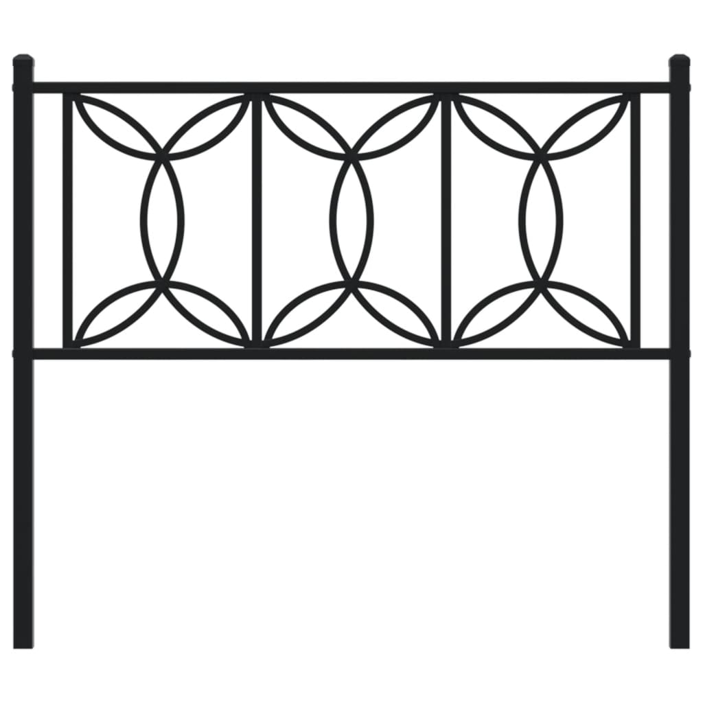 vidaXL Metal Replace Headboard Black 107 cm