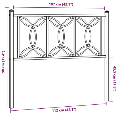 vidaXL Metal Replace Headboard Black 107 cm