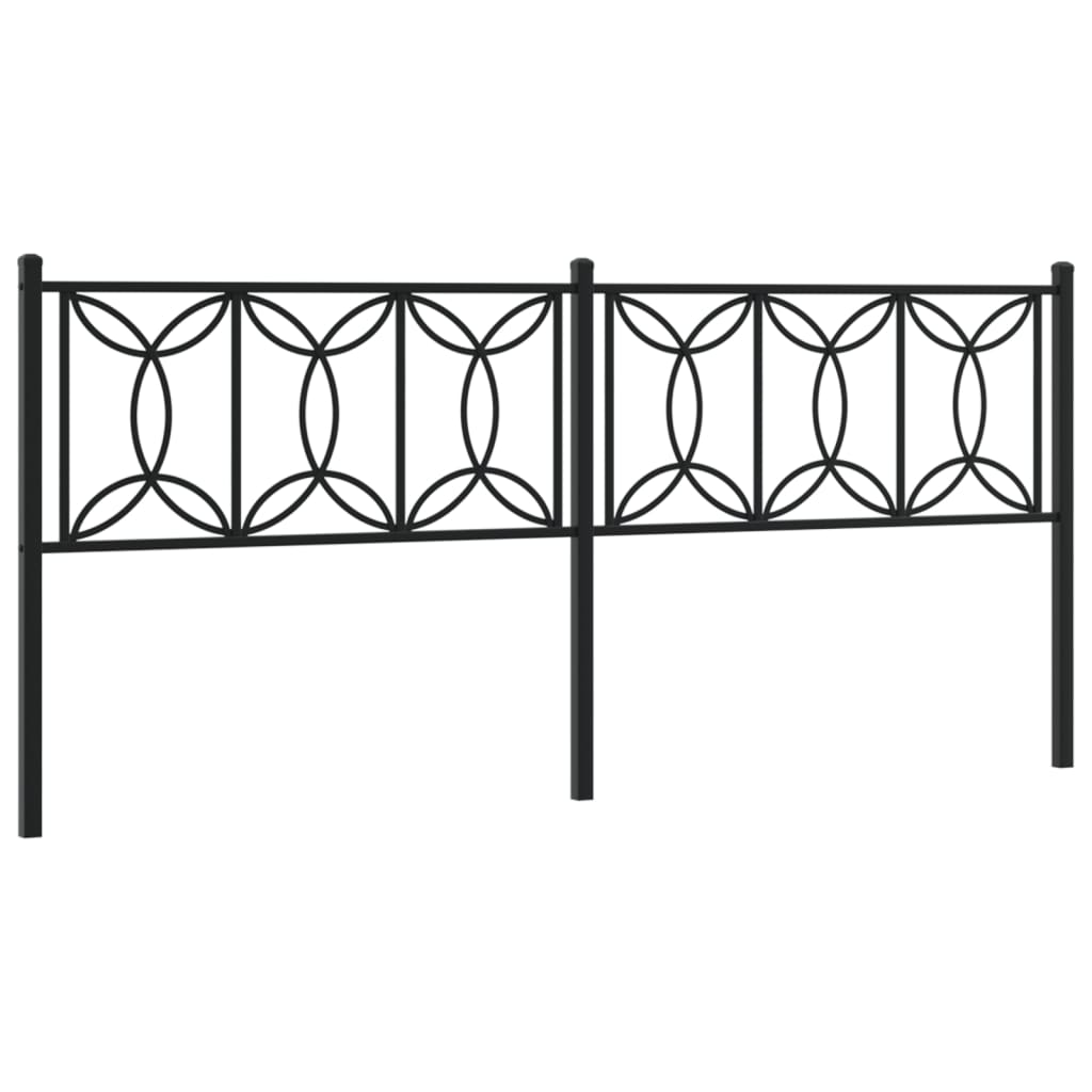 vidaXL Metal Replace Headboard Black 193 cm