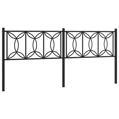 vidaXL Metal Replace Headboard Black 193 cm