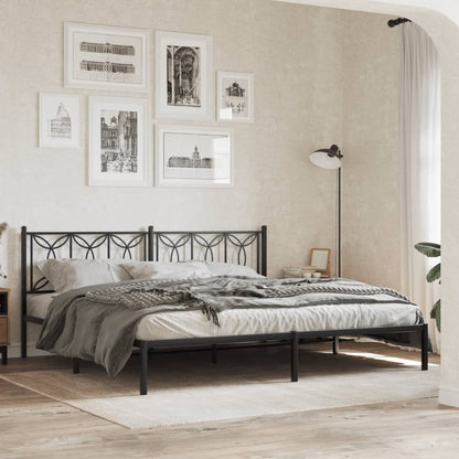 vidaXL Metal Replace Headboard Black 193 cm