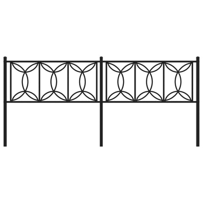 vidaXL Metal Replace Headboard Black 193 cm