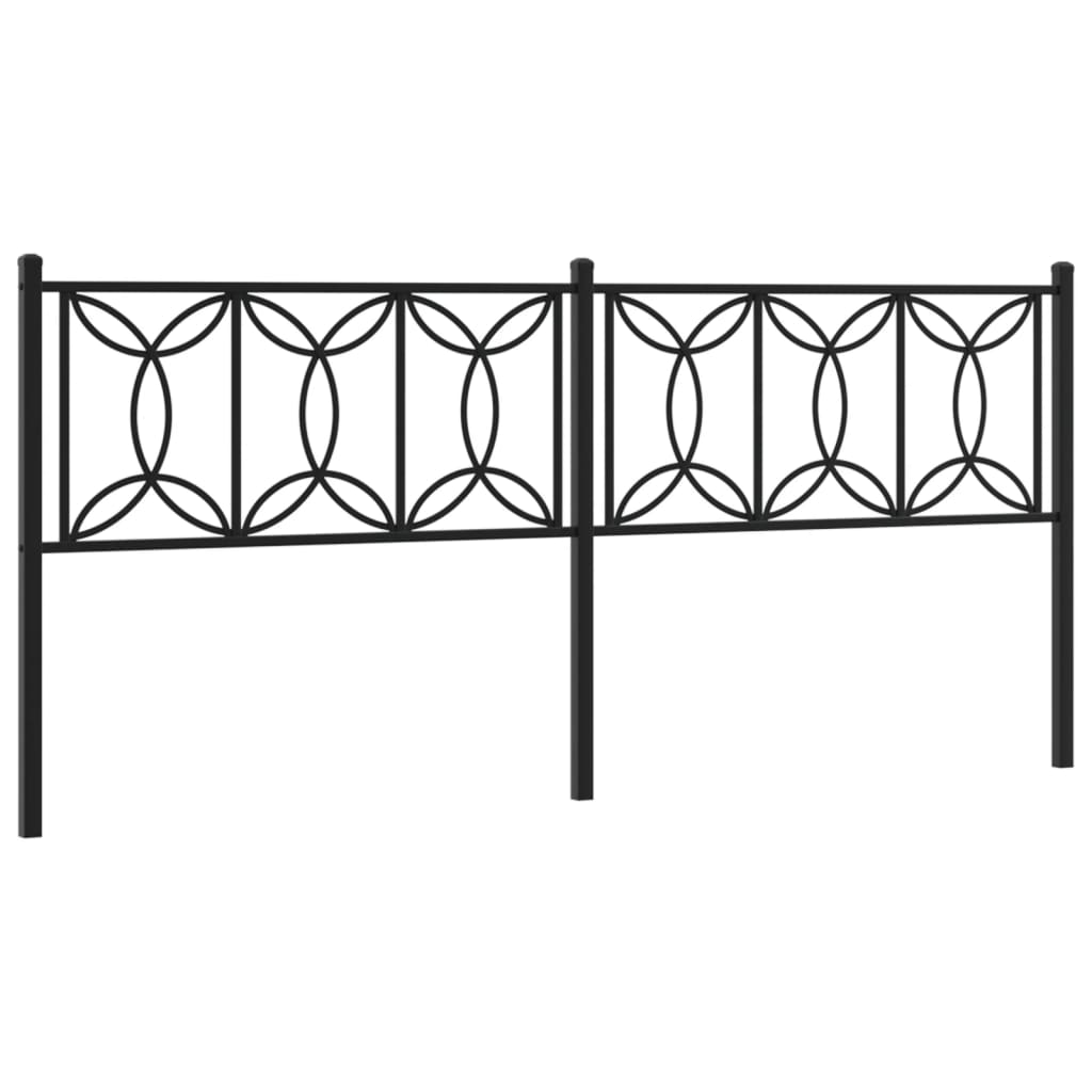 vidaXL Metal Replace Headboard Black 200 cm