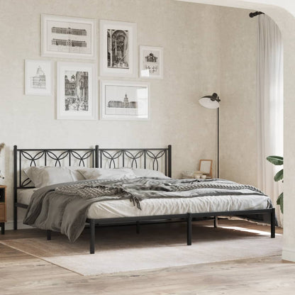 vidaXL Metal Replace Headboard Black 200 cm