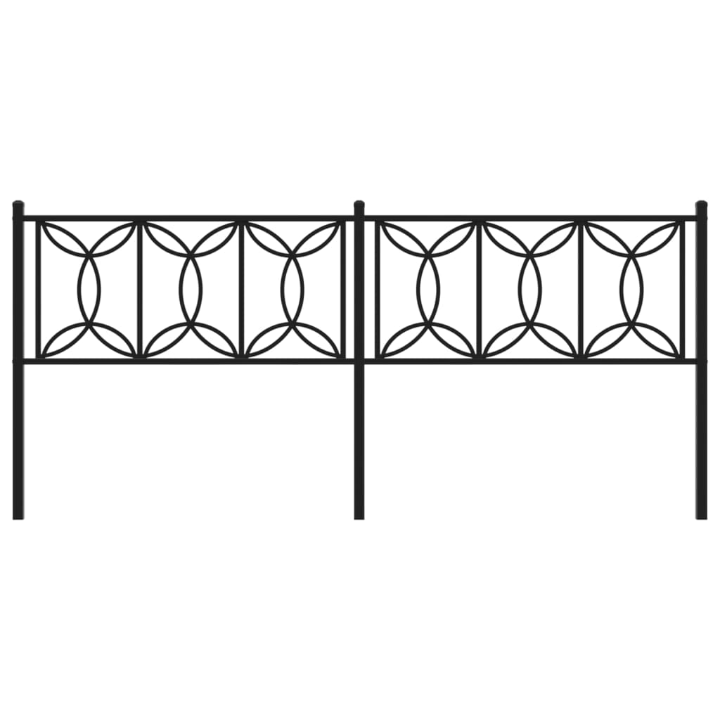 vidaXL Metal Replace Headboard Black 200 cm