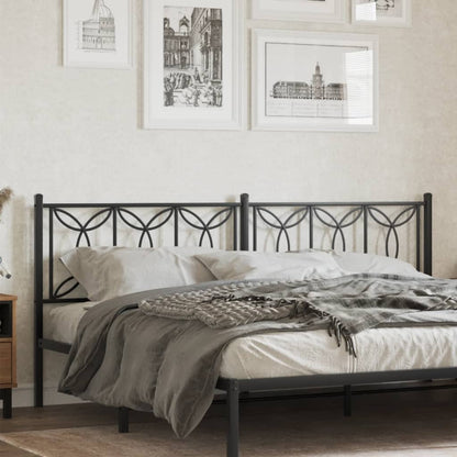 vidaXL Metal Replace Headboard Black 200 cm