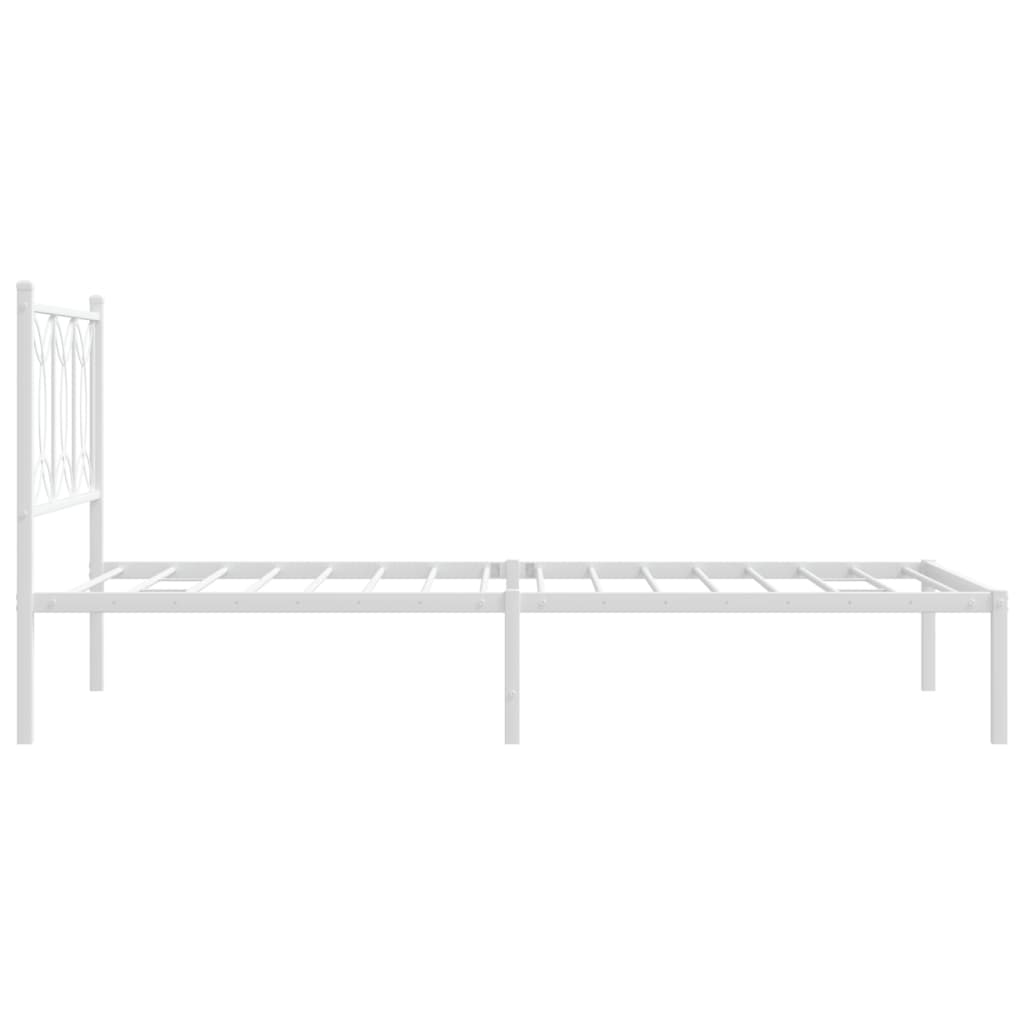 vidaXL Bed Frame | White | Steel | 100x200 cm | Modern | Single Bed