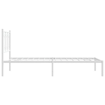 vidaXL Bed Frame | White | Steel | 100x200 cm | Modern | Single Bed