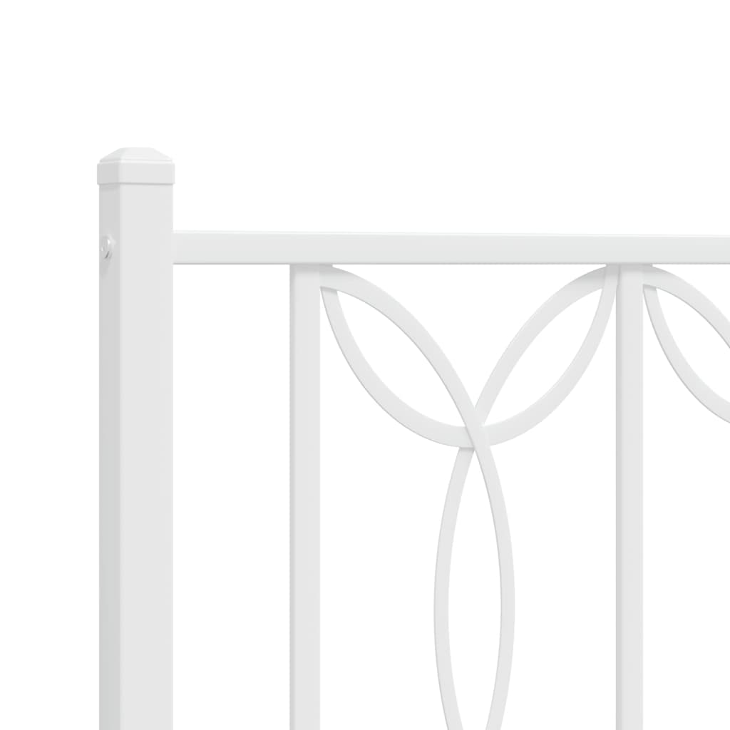 vidaXL Metal Bed Frame without Mattress with Headboard White 160x200cm