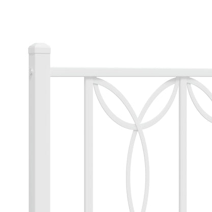 vidaXL Metal Bed Frame without Mattress with Headboard White 160x200cm