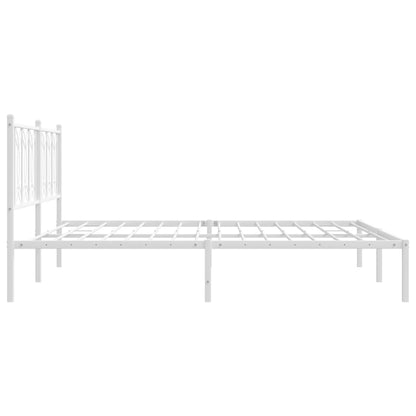 vidaXL Metal Bed Frame without Mattress with Headboard White 183x213cm