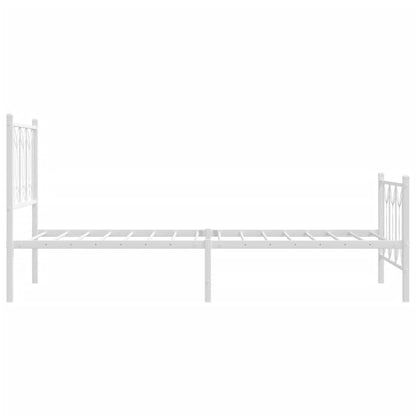 vidaXL Metal Bed Frame without Mattress with Footboard White 80x200cm