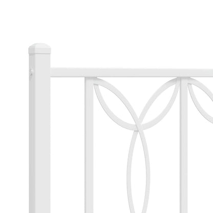 vidaXL Metal Bed Frame without Mattress with Footboard White 135x190cm