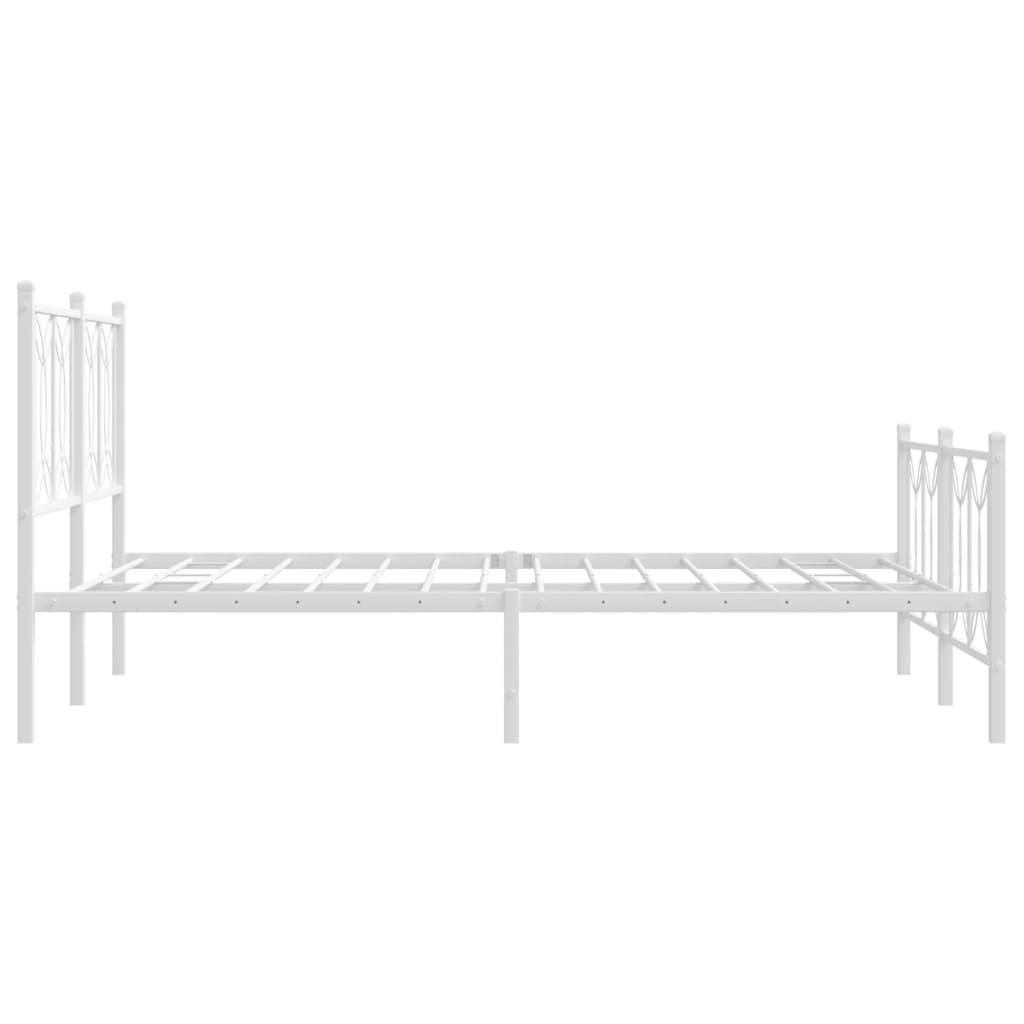 vidaXL Metal Bed Frame without Mattress with Footboard White 140x200cm