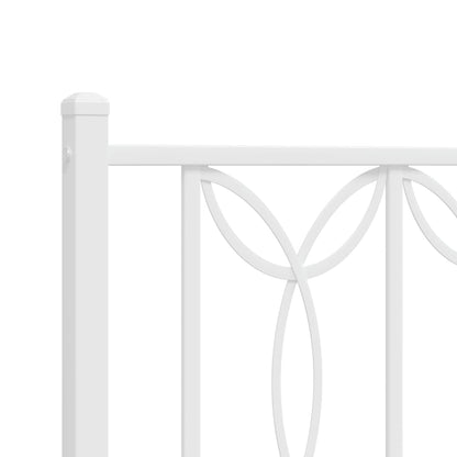 vidaXL Metal Bed Frame without Mattress with Footboard White 150x200cm
