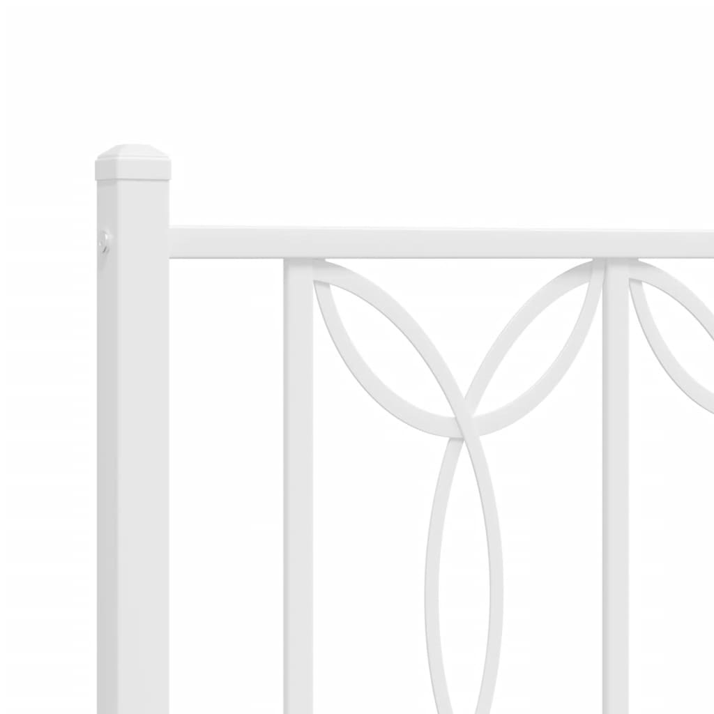 vidaXL Metal Bed Frame without Mattress with Footboard White 200x200cm
