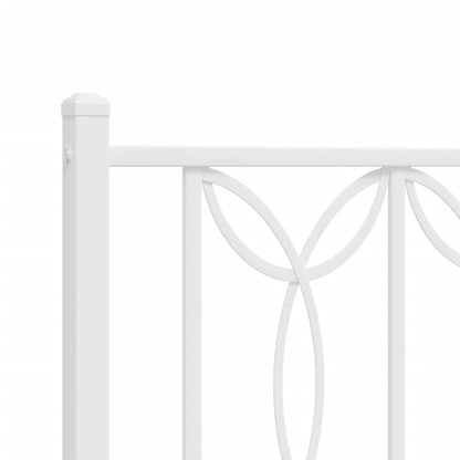 vidaXL Metal Bed Frame without Mattress with Footboard White 200x200cm