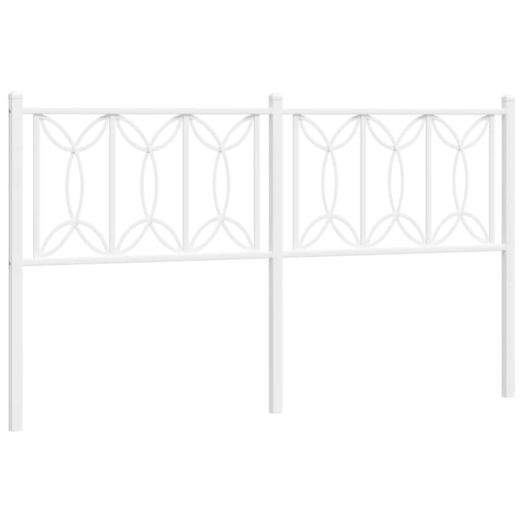 vidaXL Metal Replace Headboard White 150 cm