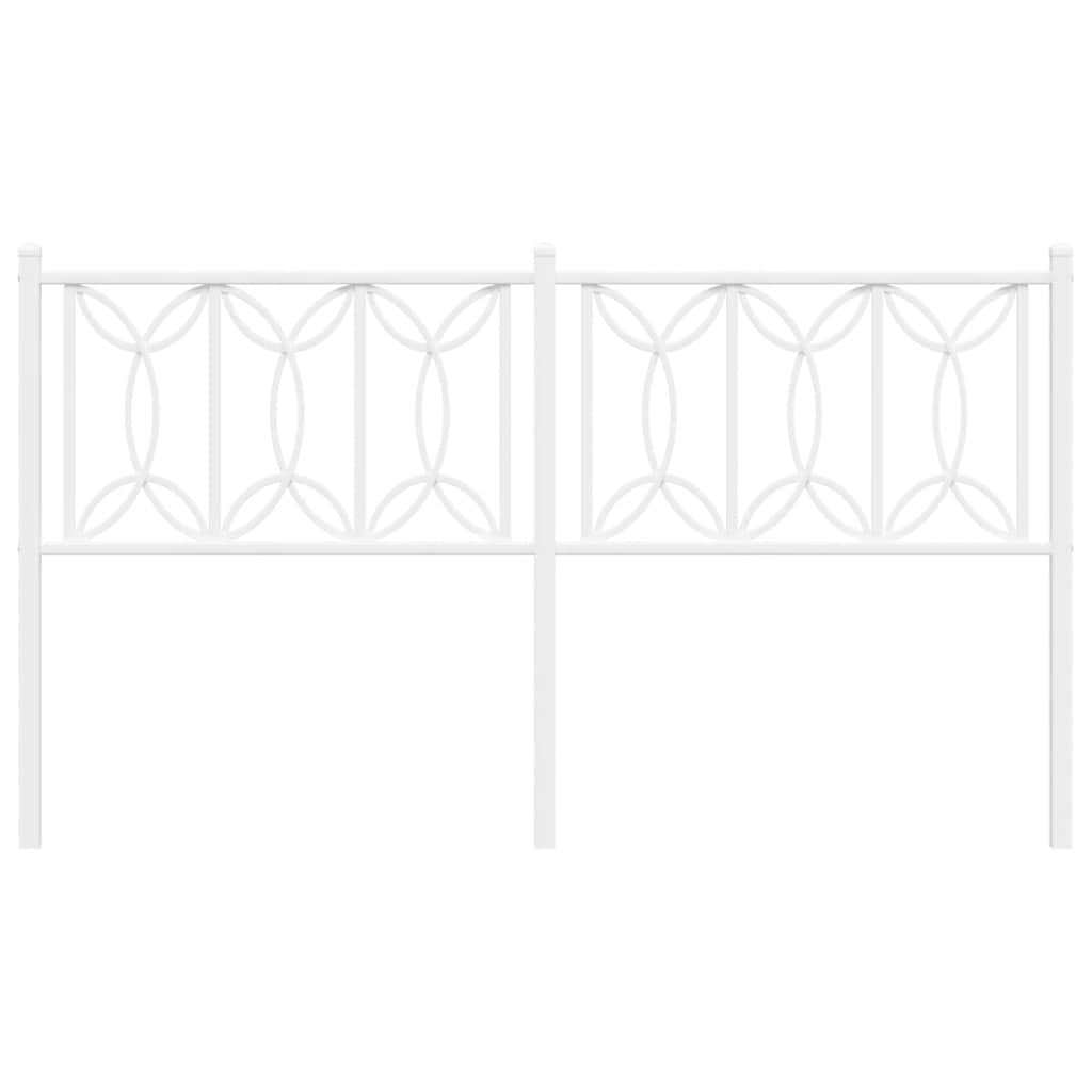 vidaXL Metal Replace Headboard White 150 cm