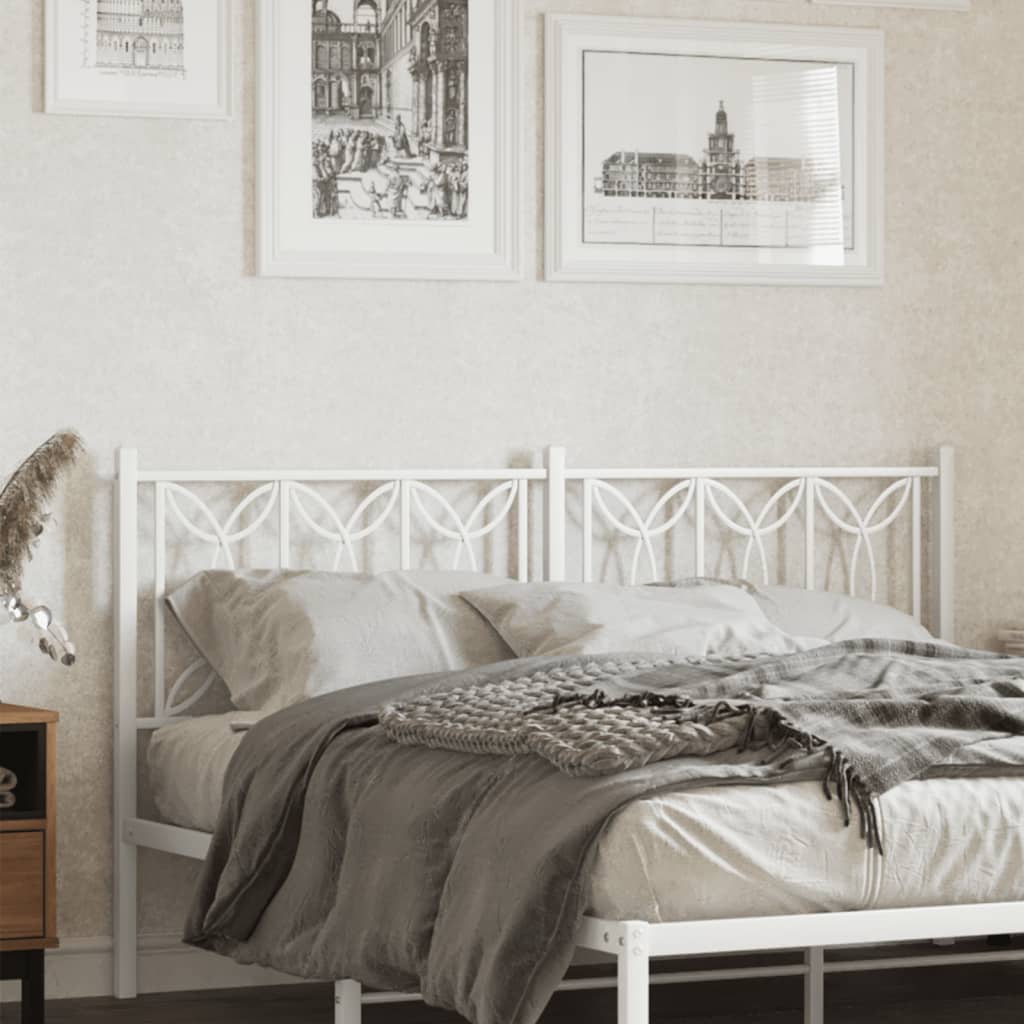 vidaXL Metal Replace Headboard White 150 cm