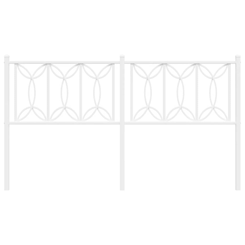 vidaXL Metal Replace Headboard White 160 cm