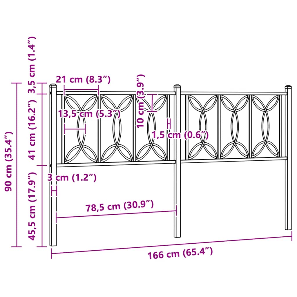 vidaXL Metal Replace Headboard White 160 cm