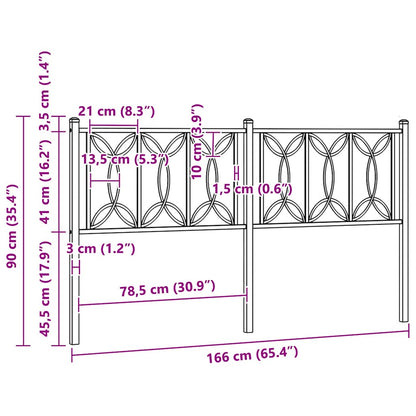 vidaXL Metal Replace Headboard White 160 cm