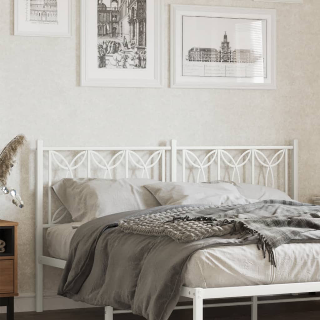 vidaXL Metal Replace Headboard White 160 cm