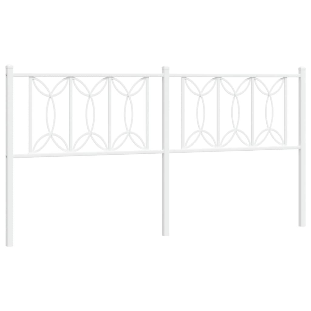 vidaXL Metal Replace Headboard White 180 cm