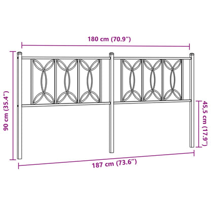 vidaXL Metal Replace Headboard White 180 cm