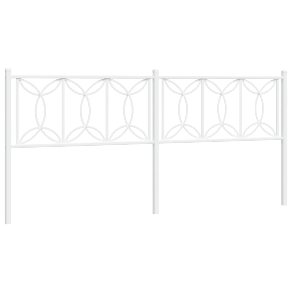vidaXL Metal Replace Headboard White 193 cm