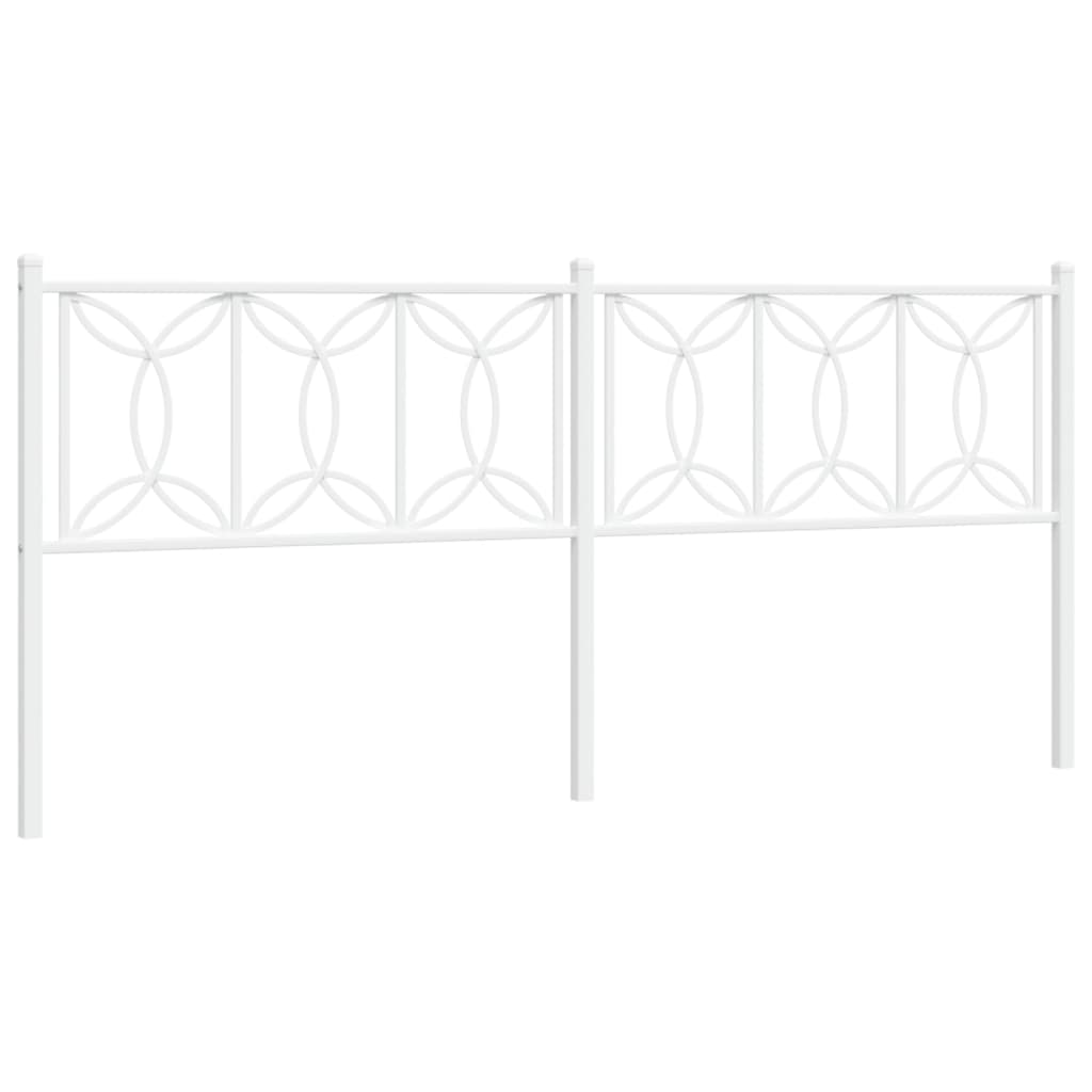 vidaXL Metal Replace Headboard White 200 cm