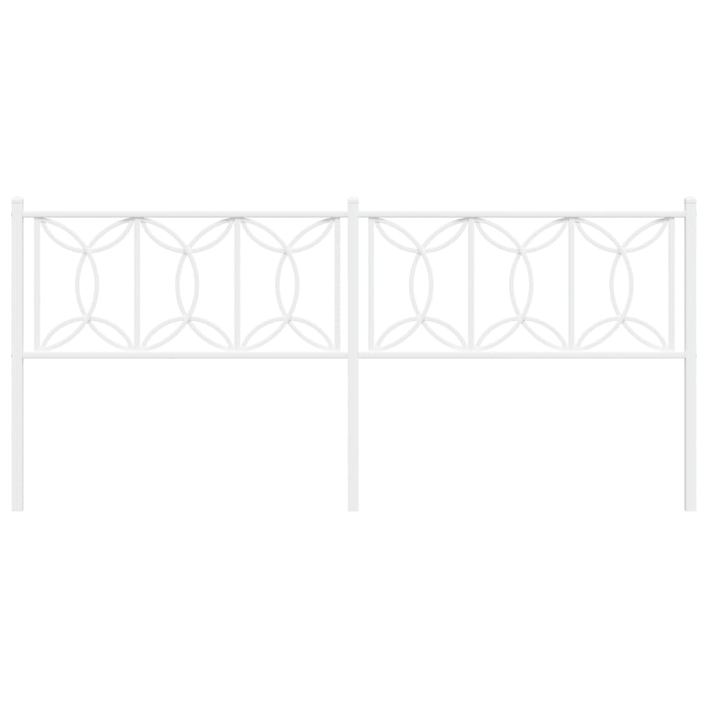 vidaXL Metal Replace Headboard White 200 cm