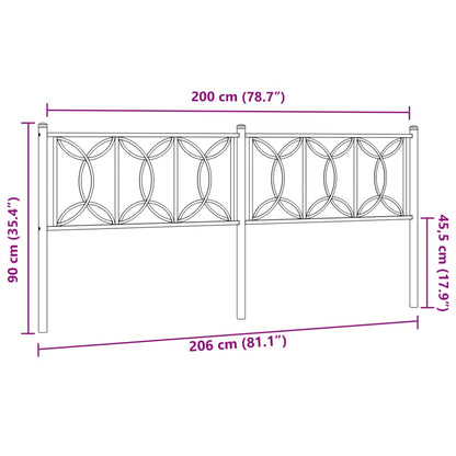 vidaXL Metal Replace Headboard White 200 cm