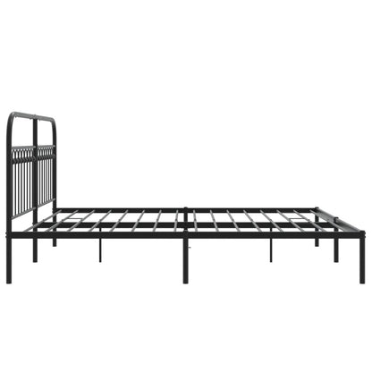 vidaXL Metal Bed Frame without Mattress with Headboard Black 183x213cm