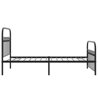 vidaXL Metal Bed Frame without Mattress with Footboard Black 100x190cm