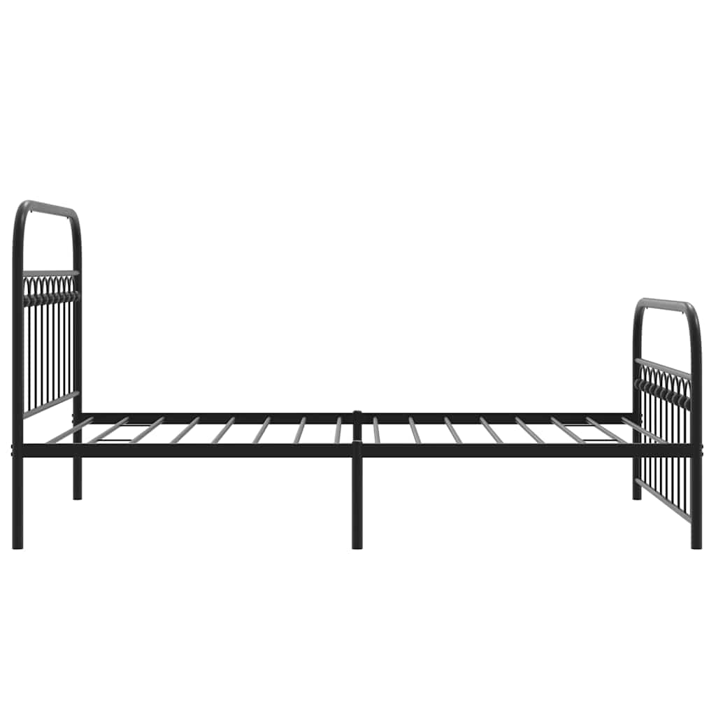 vidaXL Metal Bed Frame without Mattress with Footboard Black 107x203cm