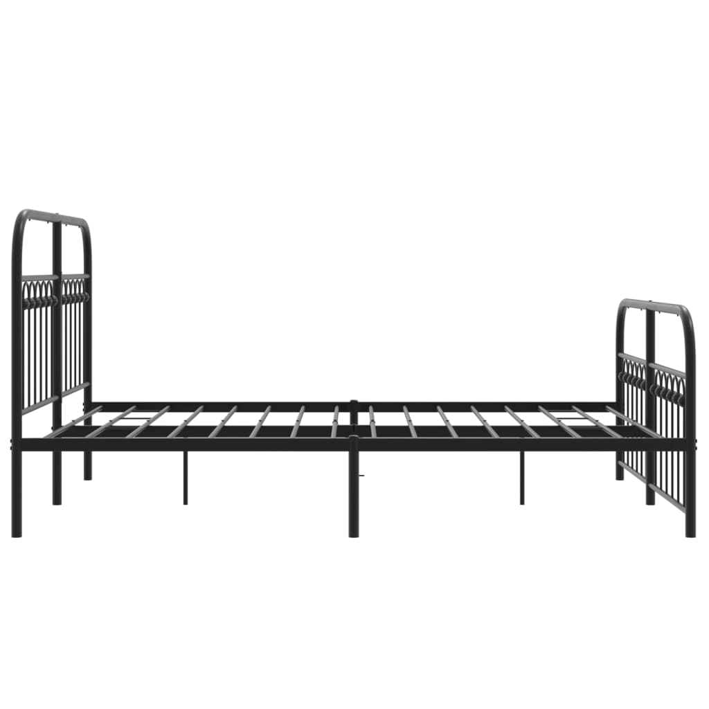 vidaXL Metal Bed Frame without Mattress with Footboard Black 140x200cm